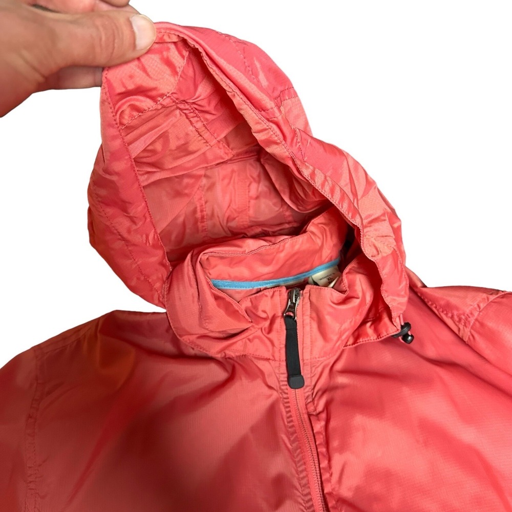 Vtg LL Bean Full‎ Zip Women XL Windbreaker Jacket Salmon Pink Hooded Coat 0BUX3 - Picture 15 of 15